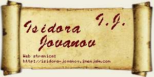 Isidora Jovanov vizit kartica